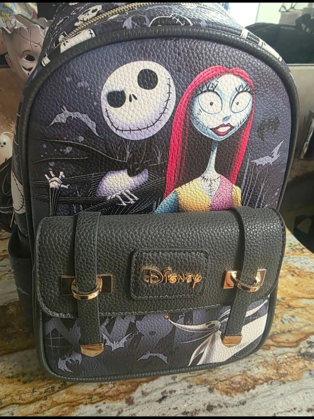 Disney Black Nightmare Before Christmas Sally & Jack Mini Backpack